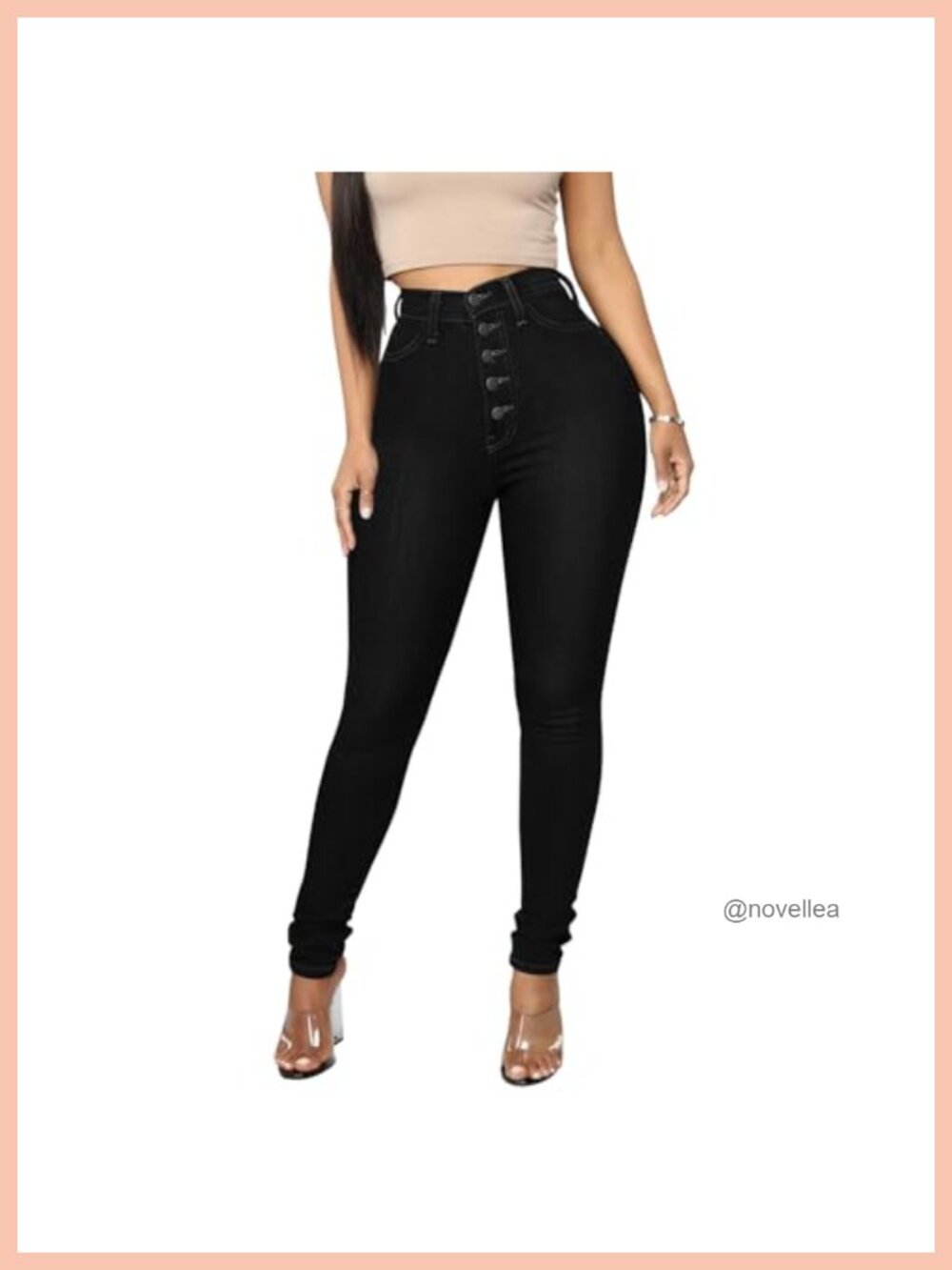 High Rise Skinny Colombian Jeans With Butt Lifting Stretch Denim